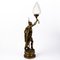 Art Deco Native American Warrior Bronze Sculpture Lamp, Image 2