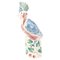Figura di pappagallo policromo in ceramica di segale, Immagine 1