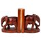 Art Deco Carved Mahogany Elephant Bookends, Set of 2 1
