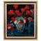 Artiste Belge, Nature Morte aux Tulipes dans un Vase, Peinture à l'Huile, 1947, Encadré 1