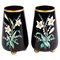 Art Nouveau Enamel Painted Glass Vases, Set of 2, Image 1