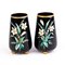 Art Nouveau Enamel Painted Glass Vases, Set of 2 3