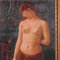 L. Hock, Nude Woman and Doe, Oil Painting, Framed 2