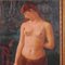 L. Hock, Nude Woman and Doe, Oil Painting, Framed, Image 2