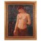 L. Hock, Femme Nue et Biche, Peinture à l'Huile, Encadrée 1