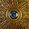 Große Mid-Century Starbust Wanduhr aus vergoldetem Gips mit Herren Bakelit Uhrwerk 2