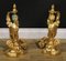 Rococo French Gilt Metal Greek Sphinx Fireplace Chenets Andirons, Set of 2 3