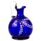 19th Century Bristol Blue Victorian Enameled Glass Ewer 1