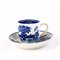 Taza de té y platillo de porcelana azul y blanca, siglo XVIII de Worcester, Imagen 2