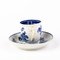 18th Century Blue & White Porcelain Tea Cup & Saucer from Worcester, Set of 2 5