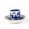 18th Century Blue & White Porcelain Tea Cup & Saucer from Worcester, Set of 2 3