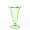 Geriffelte Art Deco Uranglas Vase, 1930er 4