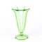 Art Deco Uranium Glass Fluted Centerpiece Vase, 1930s 3