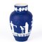 Neoclassical Victorian Portland Blue Jasperware Baluster Cameo Vase from Wedgwood 3