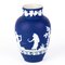 Neoclassical Victorian Portland Blue Jasperware Baluster Cameo Vase from Wedgwood, Image 2