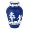 Neoclassical Victorian Portland Blue Jasperware Baluster Cameo Vase from Wedgwood, Image 1