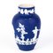 Neoclassical Victorian Portland Blue Jasperware Baluster Cameo Vase from Wedgwood 4