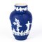 Neoclassical Victorian Portland Blue Jasperware Baluster Cameo Vase from Wedgwood, Image 4