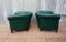 Vintage Petrol Colored Leather Club Chairs, Set of 2 9