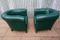 Vintage Petrol Colored Leather Club Chairs, Set of 2 13