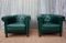 Vintage Petrol Colored Leather Club Chairs, Set of 2 8