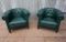 Vintage Petrol Colored Leather Club Chairs, Set of 2 2