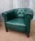Vintage Petrol Colored Leather Club Chairs, Set of 2, Image 3