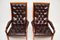 Vintage Walnut & Leather Armchairs attributed to Howard Keith, 1960s, Set of 2, Image 6