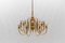 Mid-Century Modern Brass Chandelier Lamp, Italy, 1970s, Image 4