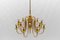 Mid-Century Modern Brass Chandelier Lamp, Italy, 1970s, Image 7