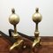 Bronze and Wrought Iron Chimney Morillos, 1940, Set of 2 3