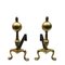 Bronze and Wrought Iron Chimney Morillos, 1940, Set of 2 1