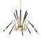 16-Light Brass Chandelier, 1950s 3