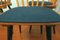 Mid-Century Dining Chairs with Splayed Legs and Petrol Blue Seats, Set of 4, Image 2