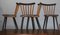 Mid-Century Dining Chairs with Splayed Legs and Petrol Blue Seats, Set of 4, Image 4