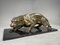 A. Santini, Jaguar, 1970s, Pewter with Marble and Granite Base 1