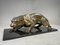 A. Santini, Jaguar, 1970s, Pewter with Marble and Granite Base, Image 1