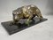 A. Santini, Jaguar, 1970s, Pewter with Marble and Granite Base 11