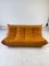 Cognac Light Leather Togo 3-Seater Sofa by Michel Ducaroy for Ligne Roset 1