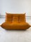 Set da salotto Togo in pelle color cognac di Michel Ducaroy per Ligne Roset, set di 5, Immagine 4