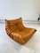 Mobilier de Salon Togo en Cuir Clair Cognac par Michel Ducaroy pour Ligne Roset, Set de 5 2