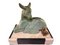 Art Deco Goat with Bird in a Pastoral Scene in Spelter on Marble after Irénée Rochard, 1920-1930s, Image 1