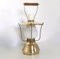 Brass and Encased Glass Lantern Table Lamp, Italy, 1950s 1