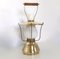 Brass and Encased Glass Lantern Table Lamp, Italy, 1950s, Image 1