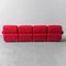 Modulares Sofa aus Rotem Stoff, 1970er, 4er Set 3