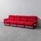 Modular Sofa in Red Fabric, 1970s, Set of 4 1