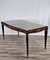 Mid-Century Dining Table in Mahogany with Glass Top and Brass Decorations, 1950 1