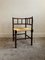 Turned Wooden Bobbin Corner Chair with Rush Seat, 1890s 1