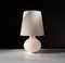 Lámpara de mesa vintage mediana de cristal de Murano esmerilado blanco, años 70, Imagen 2