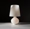 Vintage Medium Table Lamp in White Frosted Murano Glass, 1970s 2